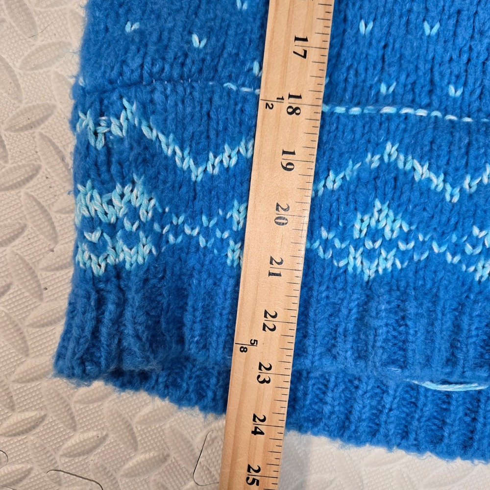 Free People Snow Day Pullover Sweater Frozen Lake Combo‎ Blue Fair Isle XS - Picture 10 of 10